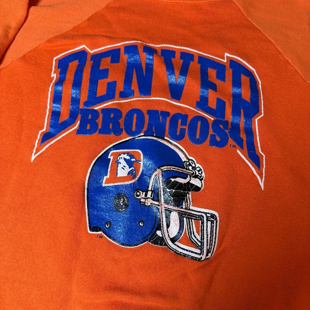 Champion Orange 80’s Denver Broncos Crewneck Sweater - Picture 2 of 6